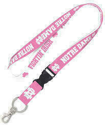 Notre Dame Fighting Irish Pink 1" Lanyard
