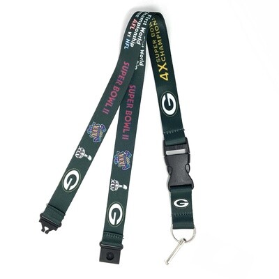 Green Bay Packers 4X Super Bowl Champions Lanyard