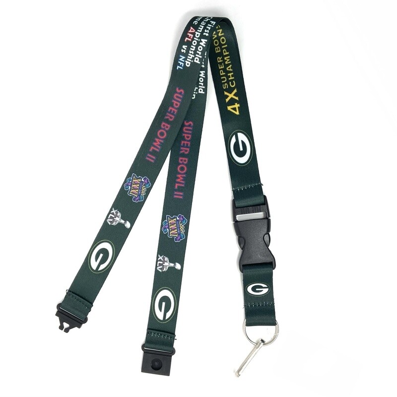 Green Bay Packers 4X Super Bowl Champions Lanyard