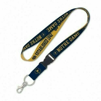 Notre Dame Fighting Irish Established 1842 1 Notre Dame Fighting Irish Established 1842 1" Lanyard