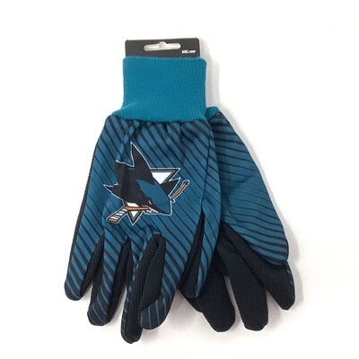 San Jose Sharks Striped Utility Gloves
