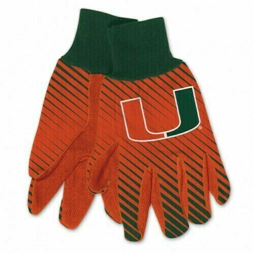 Miami Hurricanes Striped Utility Gloves Miami Hurricanes Striped Utility Gloves