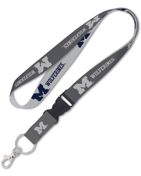Michigan Wolverines Charcoal 1" Lanyard