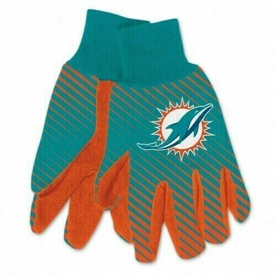 Miami Dolphins Striped Utility Gloves