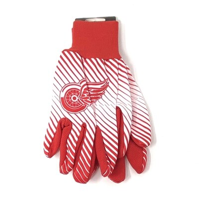 Detroit Red Wings Striped Utility Gloves Detroit Red Wings Striped Utility Gloves