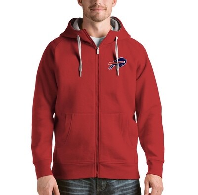 Buffalo Bills Men's Red Antigua Royal Victory Full-Zip Hoodie