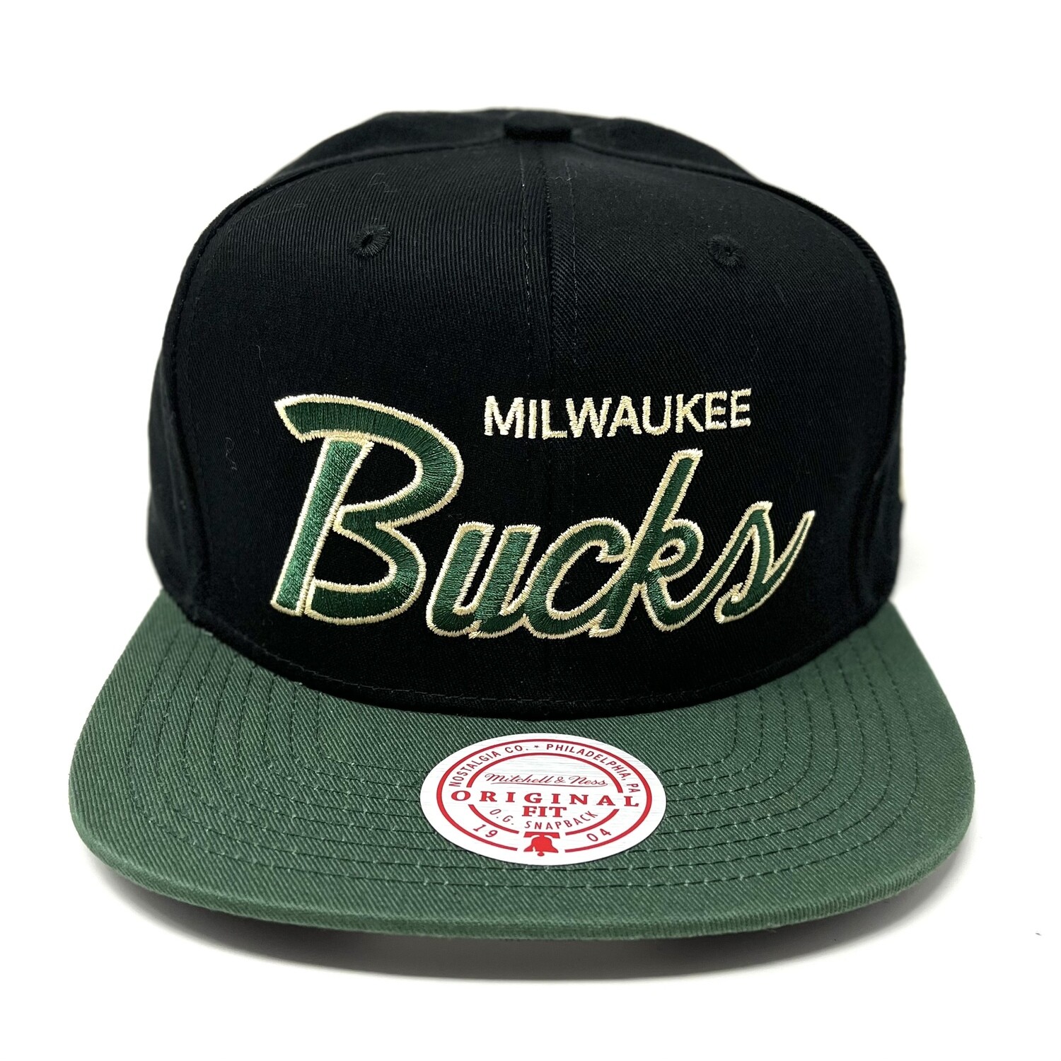 Milwaukee Bucks Men’s Script Mitchell & Ness Snapback Hat