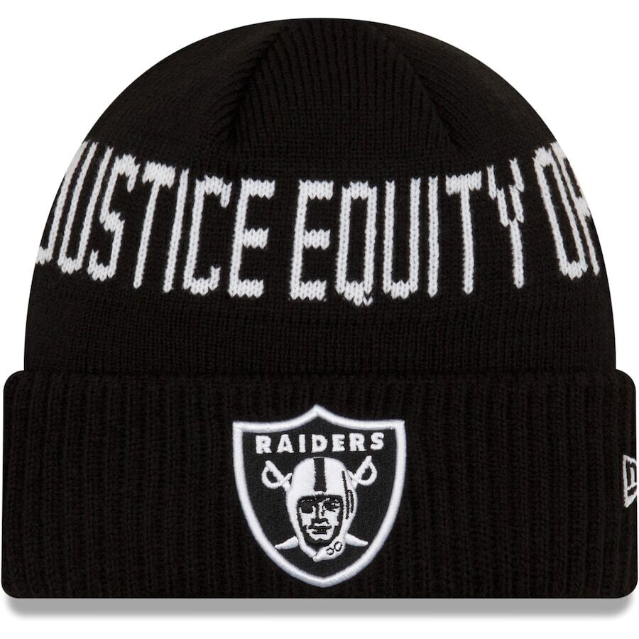 Las Vegas Raiders Black Social Justice Cuffed Knit Hat