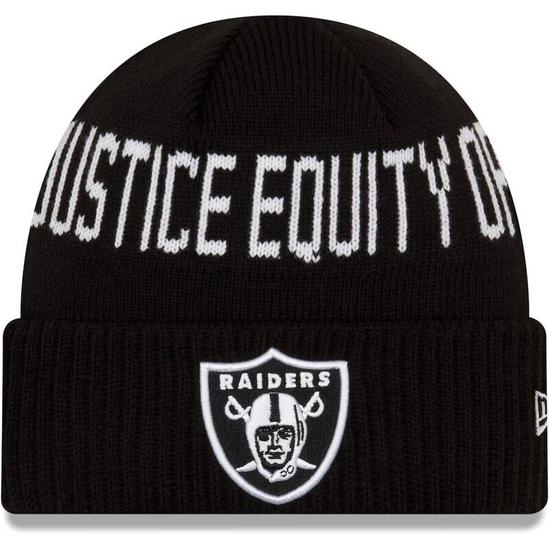 Las Vegas Raiders Men’s New Era Black Social Justice Cuffed Knit Hat