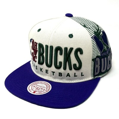 Milwaukee Bucks Men’s Team Basketball Big Face HWC Mitchell & Ness Snapback Hat