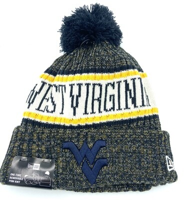West Virginia Mountaineers Men's New Era Cuffed Pom Knit Hat