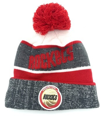Houston Rockets Men's Mitchell & Ness Cuffed Pom Knit Hat