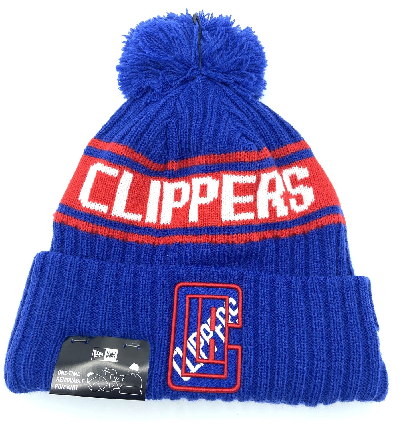 Los Angeles Clippers Men’s New Era Cuffed Pom Knit Hat