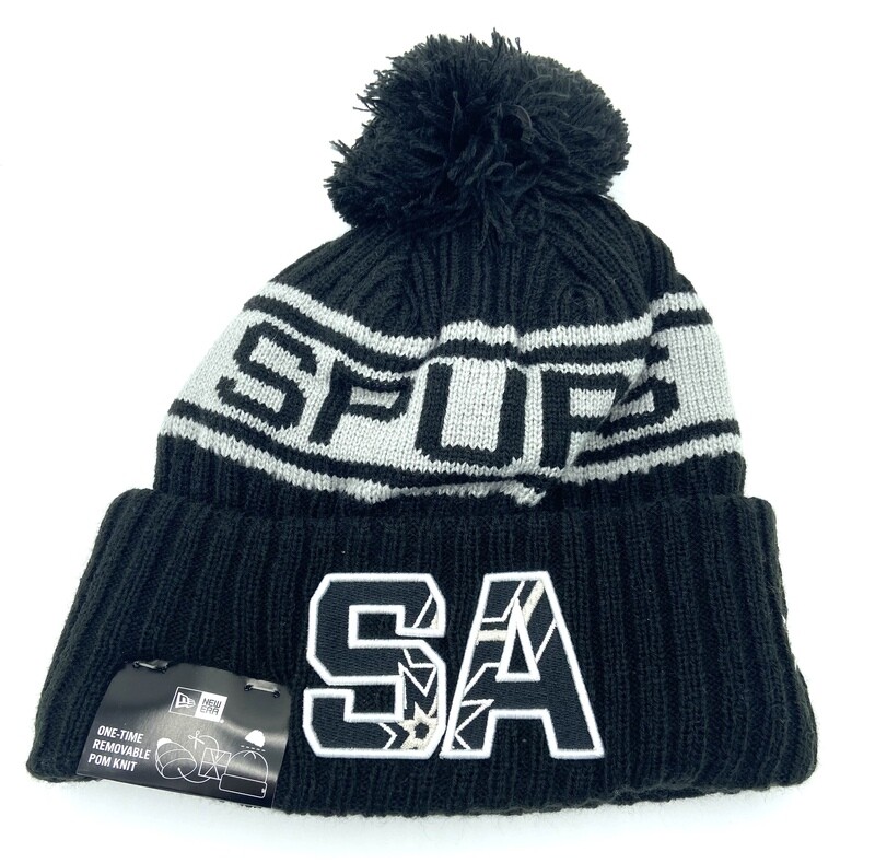 San Antonio Spurs Men's New Era Cuffed Pom Knit Hat