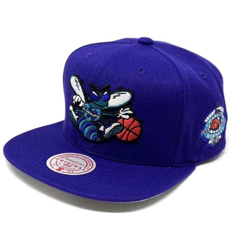 Charlotte Hornets Men’s NBA Patches Mitchell & Ness Snapback Hat