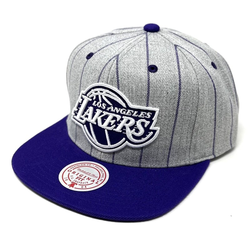 Los Angeles Lakers Men’s Grey Pin Pop Mitchell & Ness Snapback Hat