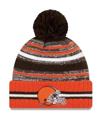 Cleveland Browns Men's New Era Sport Cuffed Pom Knit Hat