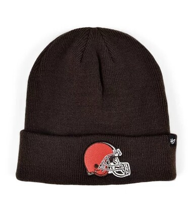Cleveland Browns Men’s 47 Brand Brown Raised Cuffed Knit Hat