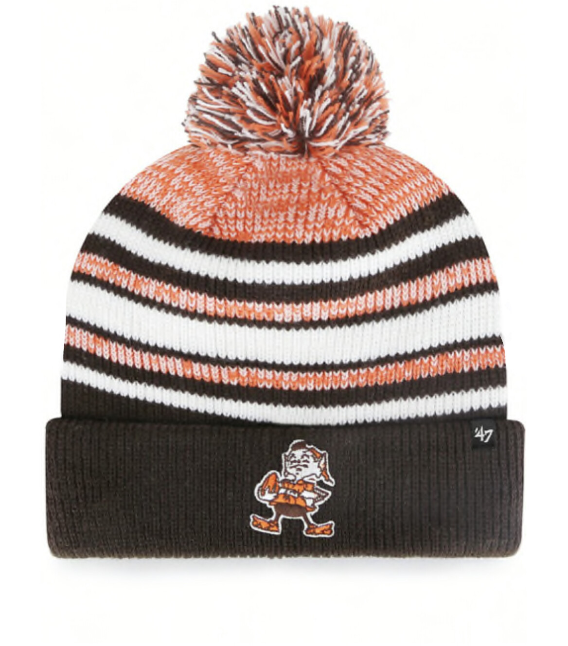 Cleveland Browns Youth 47 Brand Brownie Cuffed Pom Knit Hat