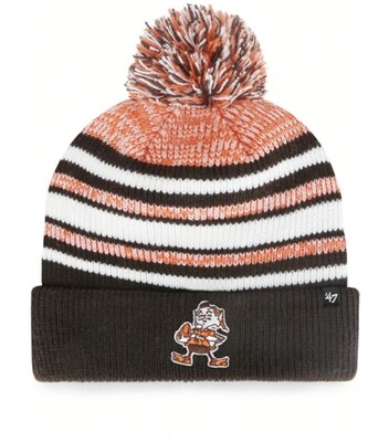 Cleveland Browns Youth 47 Brand Brownie Cuffed Pom Knit Hat Cleveland Browns Youth 47 Brand Brownie Cuffed Pom Knit Hat