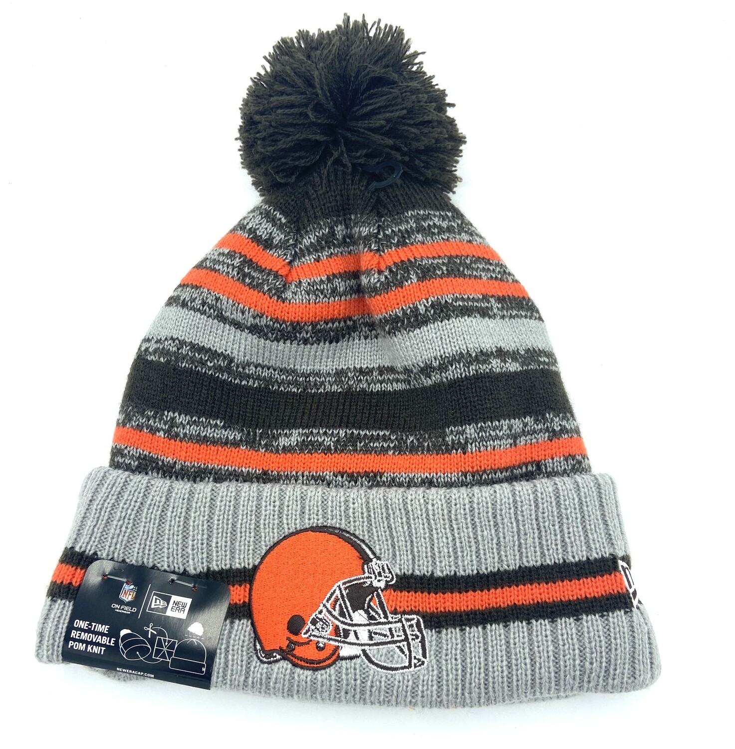 Cleveland Browns Men's New Era Sport Cuffed Pom Knit Hat
