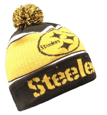 Pittsburgh Steelers Men's Light 'Em Up Pom Knit Hat