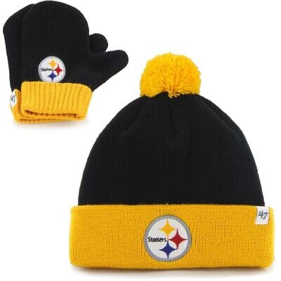 Pittsburgh Steelers Infant 47 Brand Knit Hat & Mittens