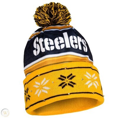 Pittsburgh Steelers Men's Light 'Em Up Pom Knit Hat