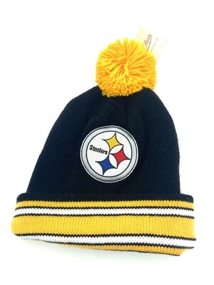 Pittsburgh Steelers Men's Mitchell & Ness Cuffed Pom Knit Hat