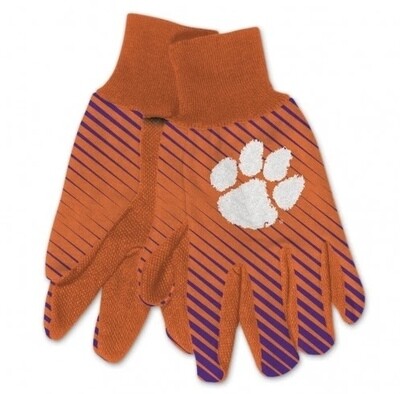 Clemson Tigers Striped Utility Gloves Clemson Tigers Striped Utility Gloves