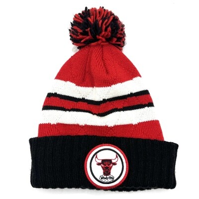 Chicago Bulls Men’s Mitchell & Ness Pom Knit Hat Chicago Bulls Men’s Mitchell & Ness Pom Knit Hat