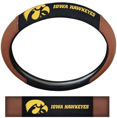 Iowa Hawkeyes Premium Embroidered Pigskin Style Car Steering Wheel Cover
