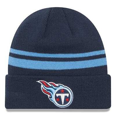 Tennessee Titans Men's New Era Cuffed Pom Knit Hat