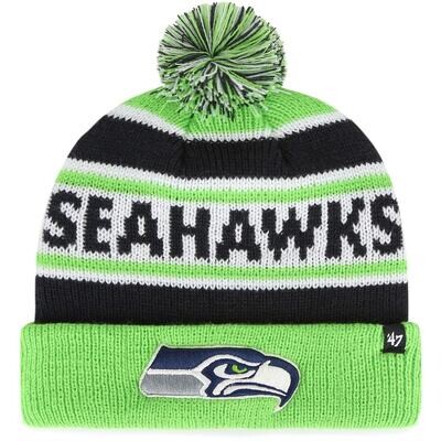 Seattle Seahawks Men's 47 Brand Cuffed Pom Knit Hat