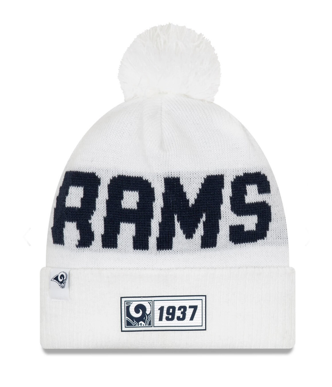 Los Angeles Rams Men's New Era Cuffed Pom Knit Hat