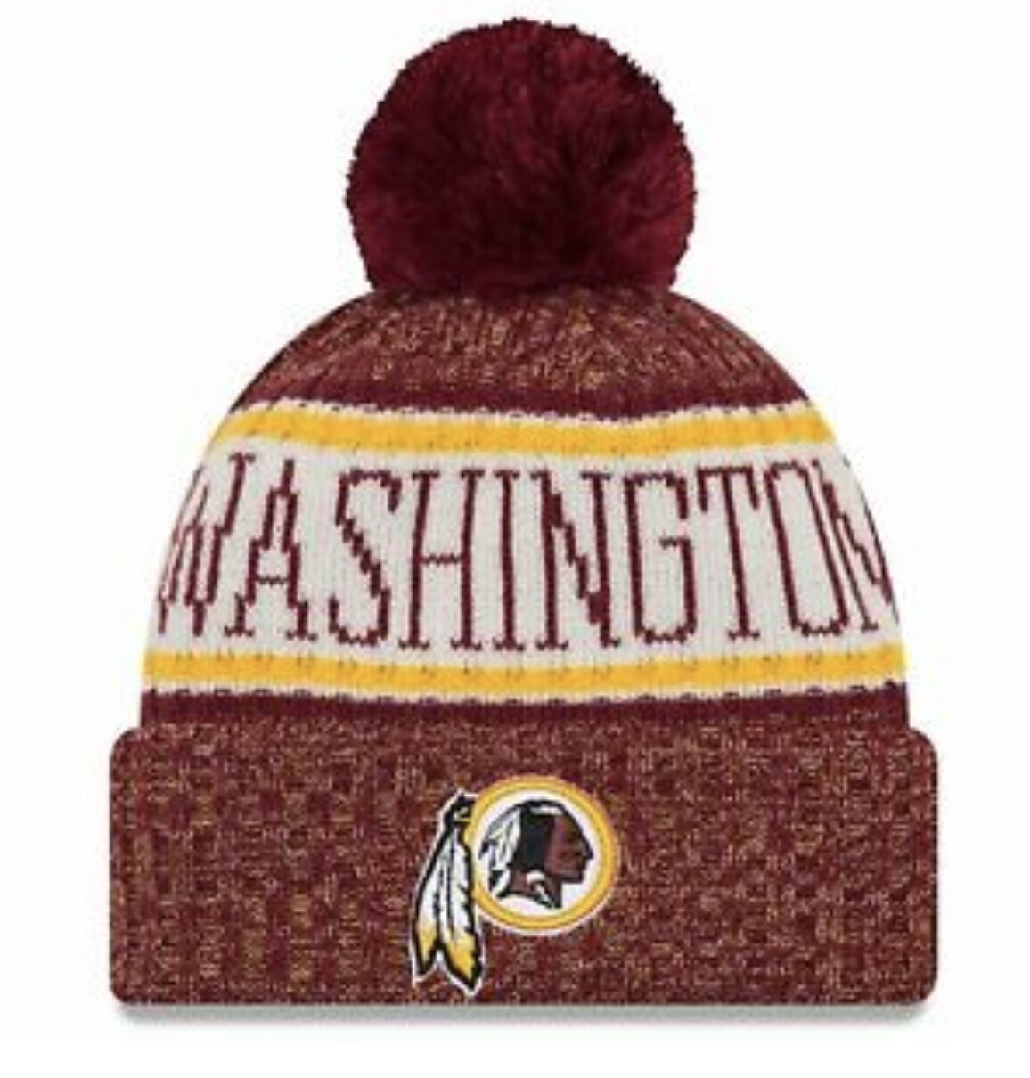 Washington Redskins Men's New Era Cuffed Pom Knit Hat