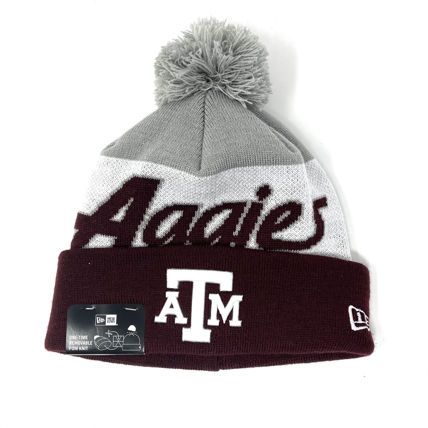 Texas A&M Aggies Men's New Era Cheer Cuffed Pom Knit Hat