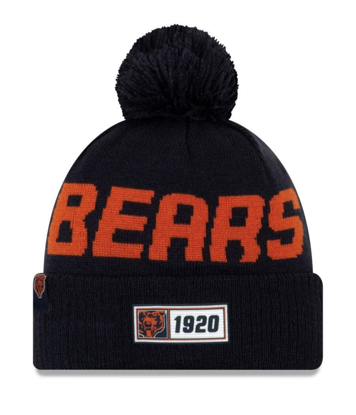 Chicago Bears Men's New Era Cuffed Pom Knit Hat