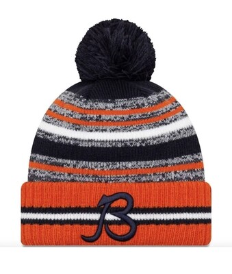 Chicago Bears Retro Men's New Era Sport Cuffed Pom Knit Hat Chicago Bears Retro Men's New Era Sport Cuffed Pom Knit Hat