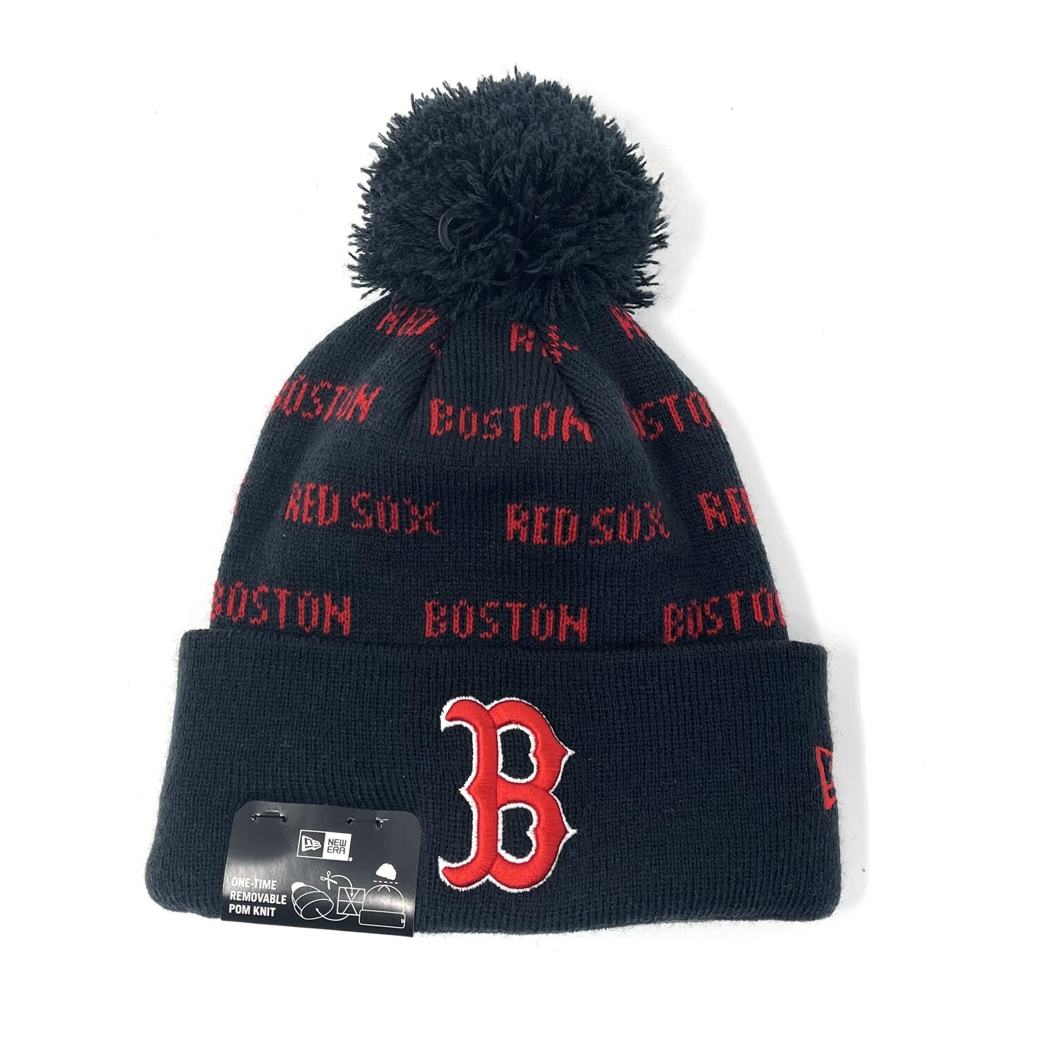 Boston Red Sox Men's New Era Cuffed Pom Knit Hat