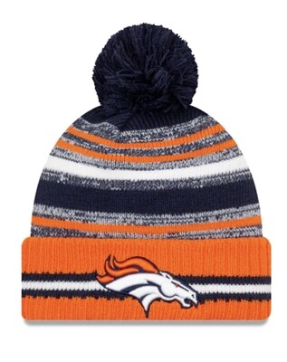 Denver Broncos Men's New Era Sport Cuffed Pom Knit Hat