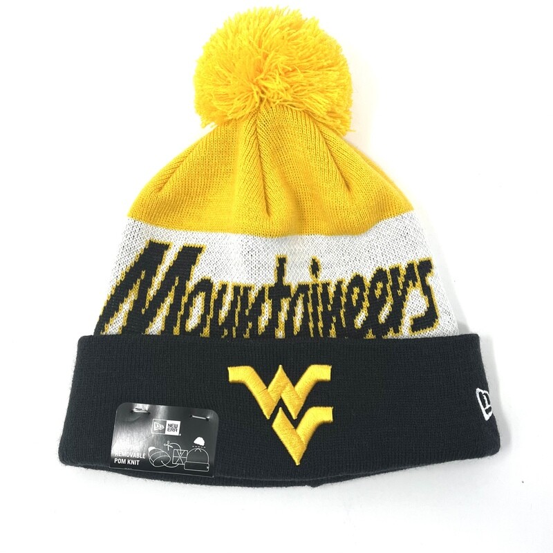 West Virginia Mountaineers Men's Cuffed Pom Knit Hat