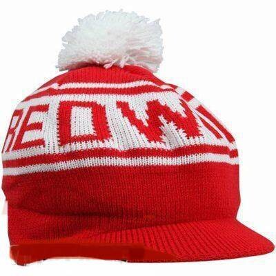Detroit Red Wings Men’s Mitchell & Ness Pom Knit Hat