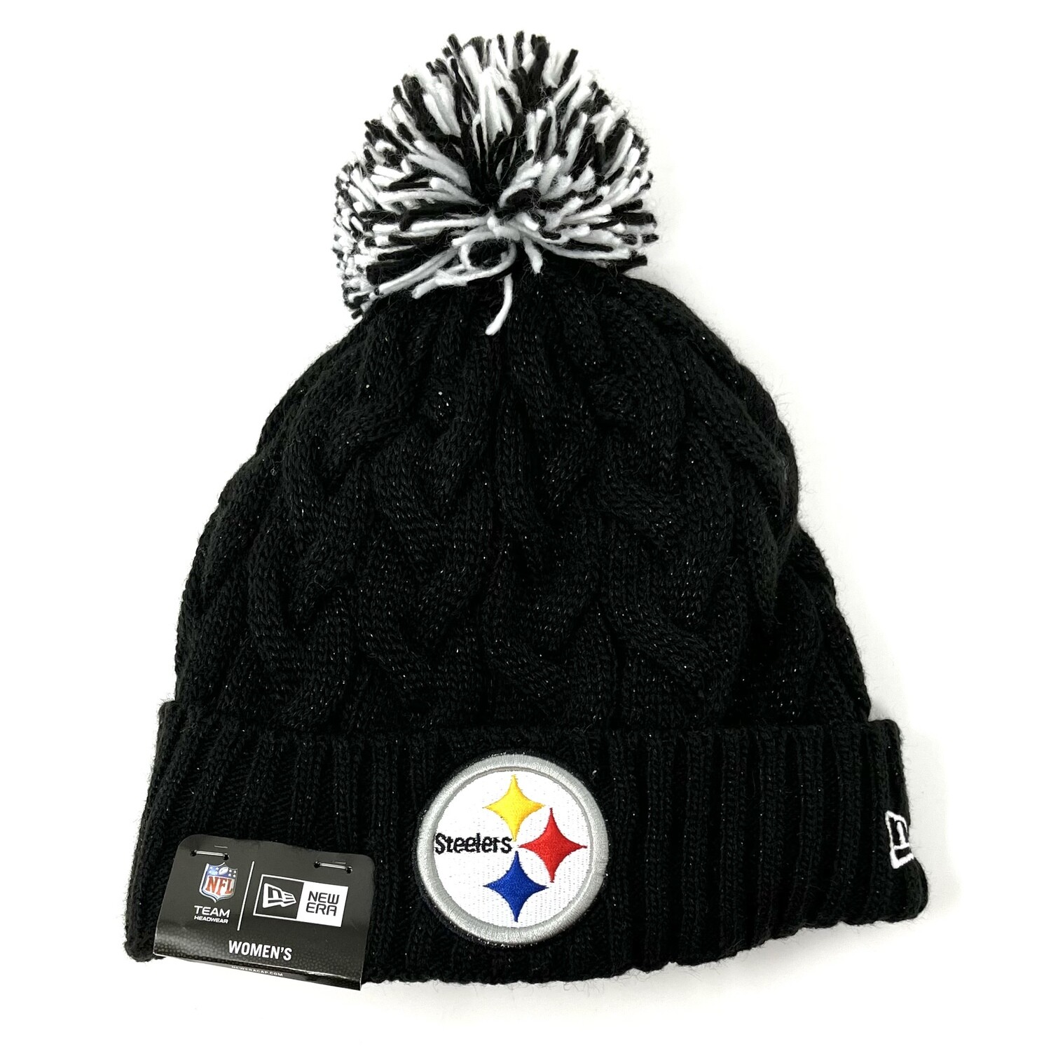 Pittsburgh Steelers Women's New Era Cuffed Pom Knit Hat