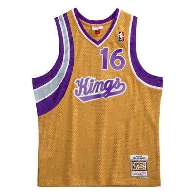 Sacramento Kings Peja Stojakovic 2005-06 Gold Mitchell & Ness Men's Swingman Jersey