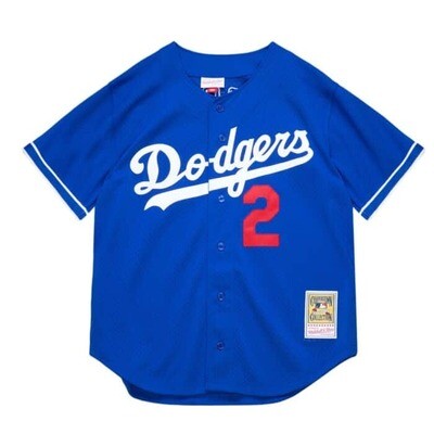 Los Angeles Dodgers Tommy Lasorda 1995 Men's Blue Mitchell & Ness Mesh Full Button Up Jersey