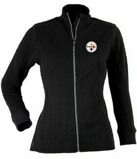 Pittsburgh Steelers Women's G-lll Apparel Black Cable Knit Full-Zip Jacket