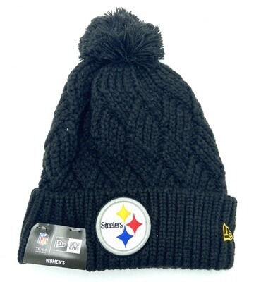 Pittsburgh Steelers Women's New Era Cuffed Pom Knit Hat