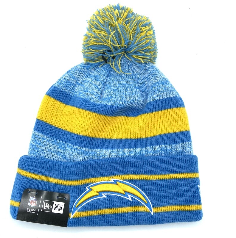 Los Angeles Chargers New Era Cuffed Pom Men's Knit Hat