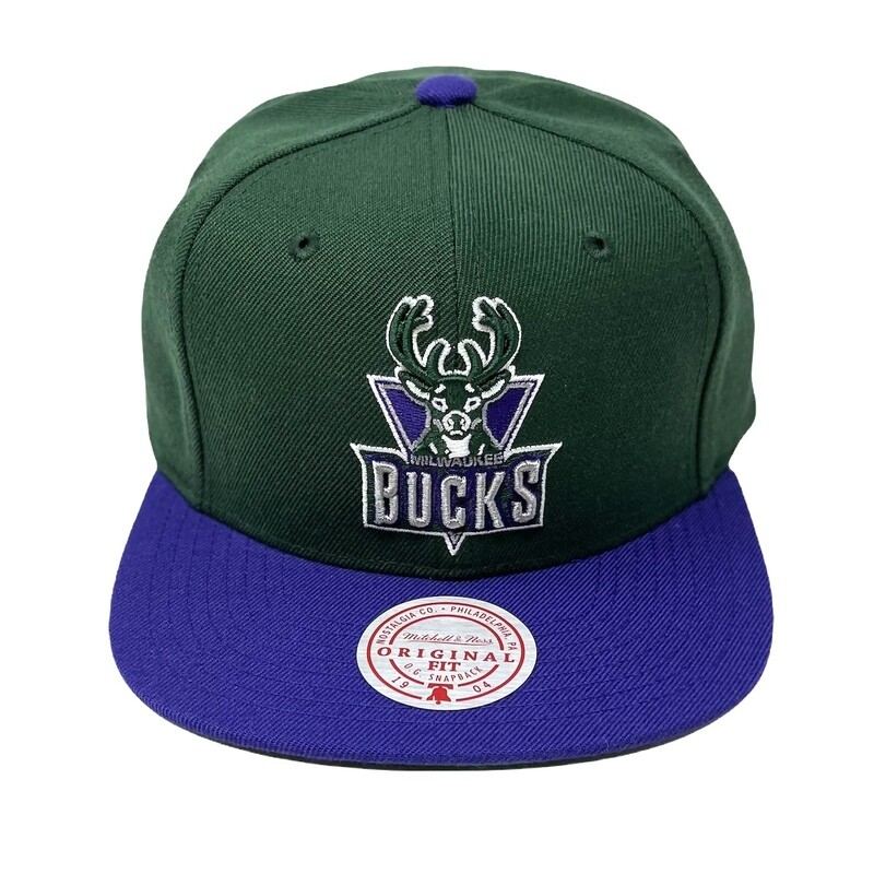 Milwaukee Bucks Men’s Mitchell & Ness NBA Team 2 Tone Snapback Hat